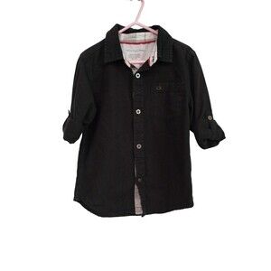 Calvin Klein boys black button down‎ top